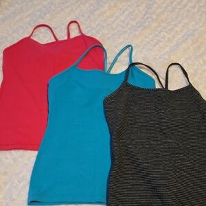 lululemon athletica Camisole Trio - Pink, Blue, Black